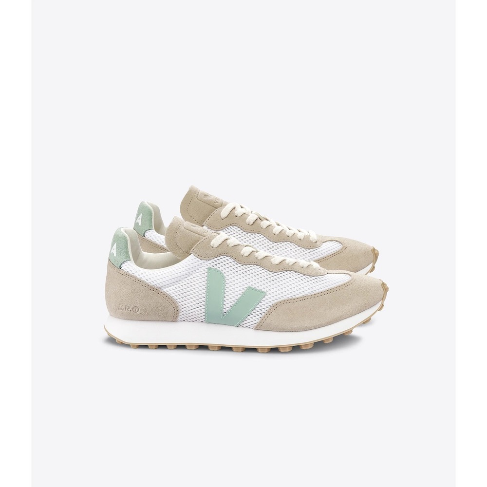 Veja Rio Branco Alveomesh Sneakers White Beige Sage Green Womens 9.5 EUR 41
